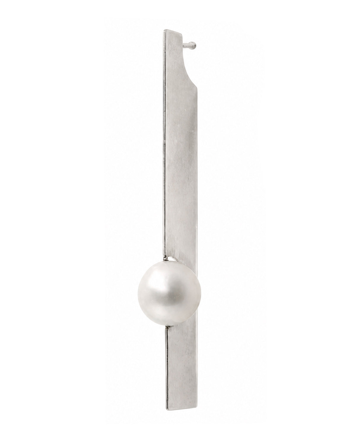 Composition II Silver & Pearl Earring