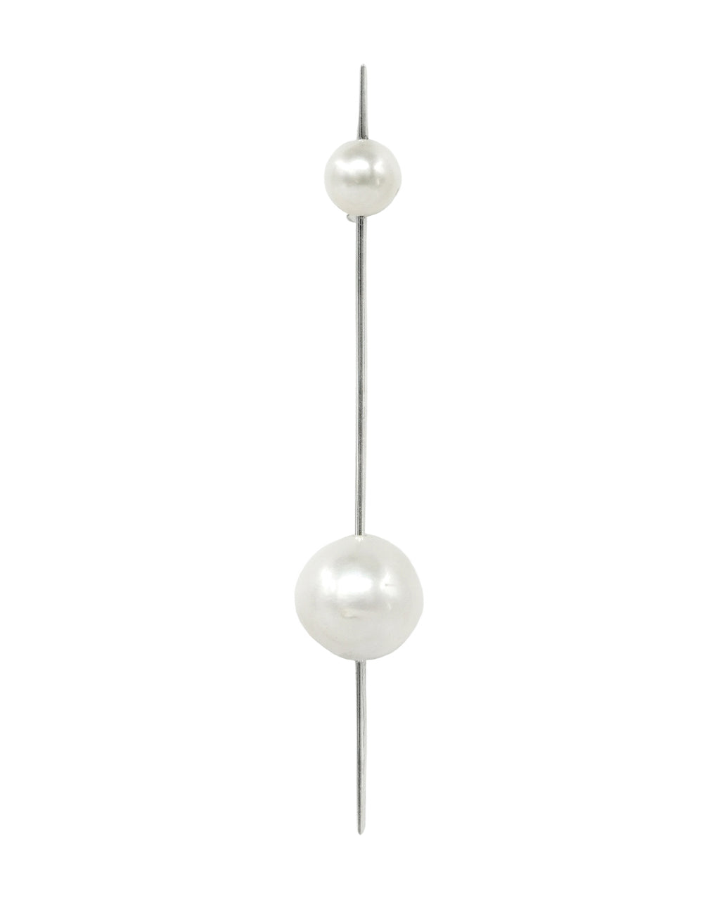 Composition I Silver & Pearl Earring