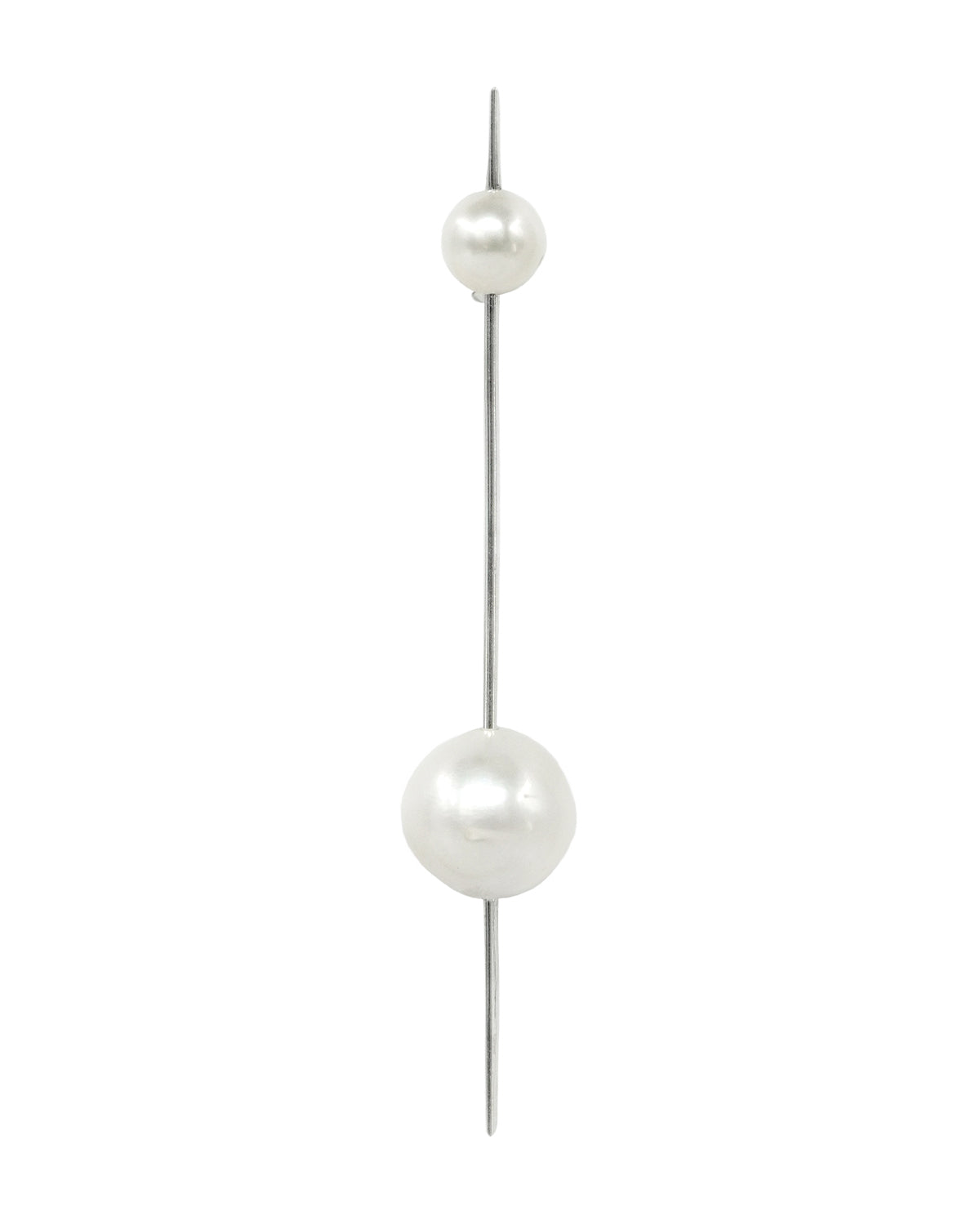 Composition I Silver & Pearl Earring