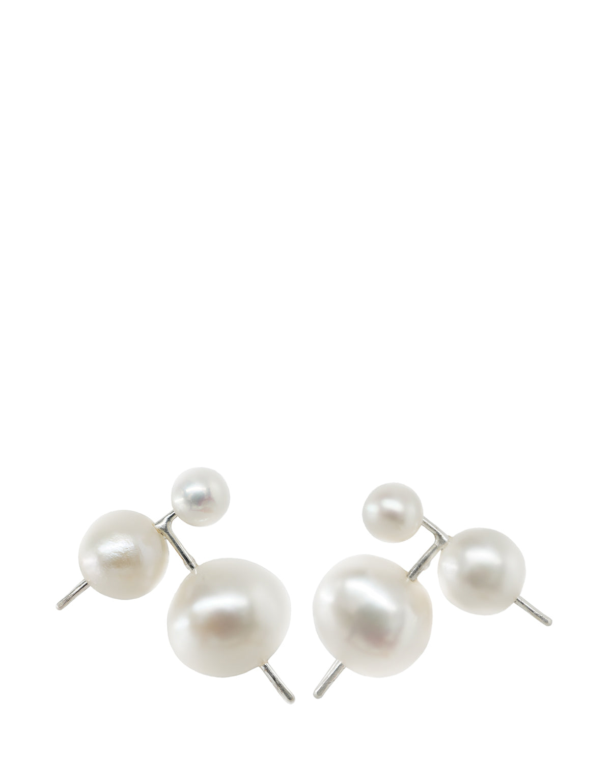 Composition IV Silver & Pearl Earrings
