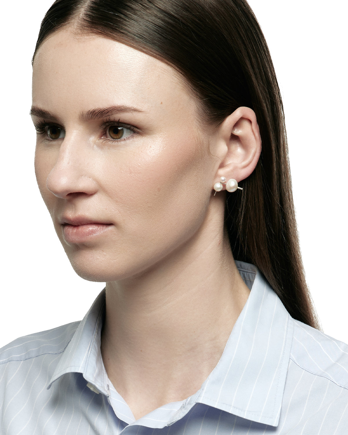 Composition IV Silver & Pearl Earrings