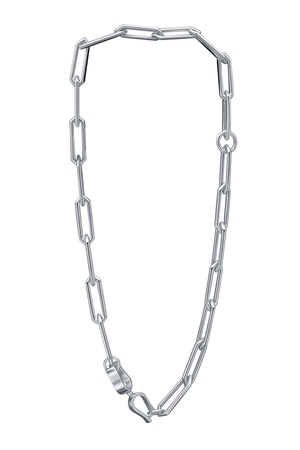 Silver Bold Chain Necklace- Bone II