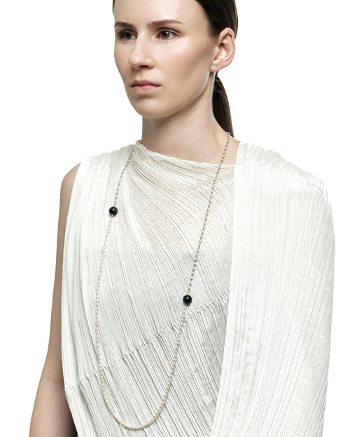 Duo Silver & Pearl Necklace