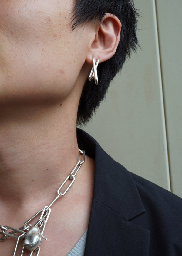 Earring - Bone II02 - Silver