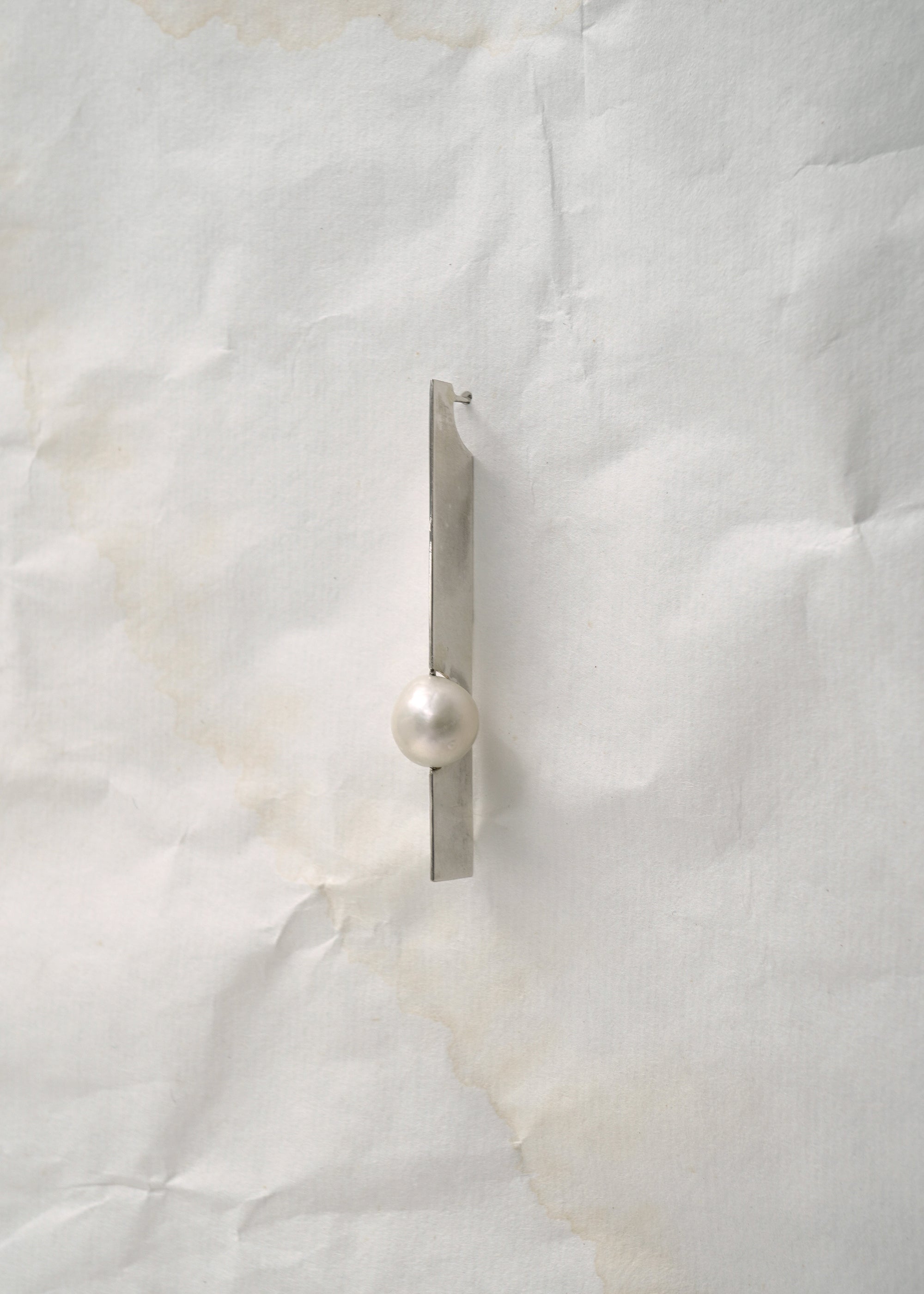 Silver & Pearl Earring- Composition II