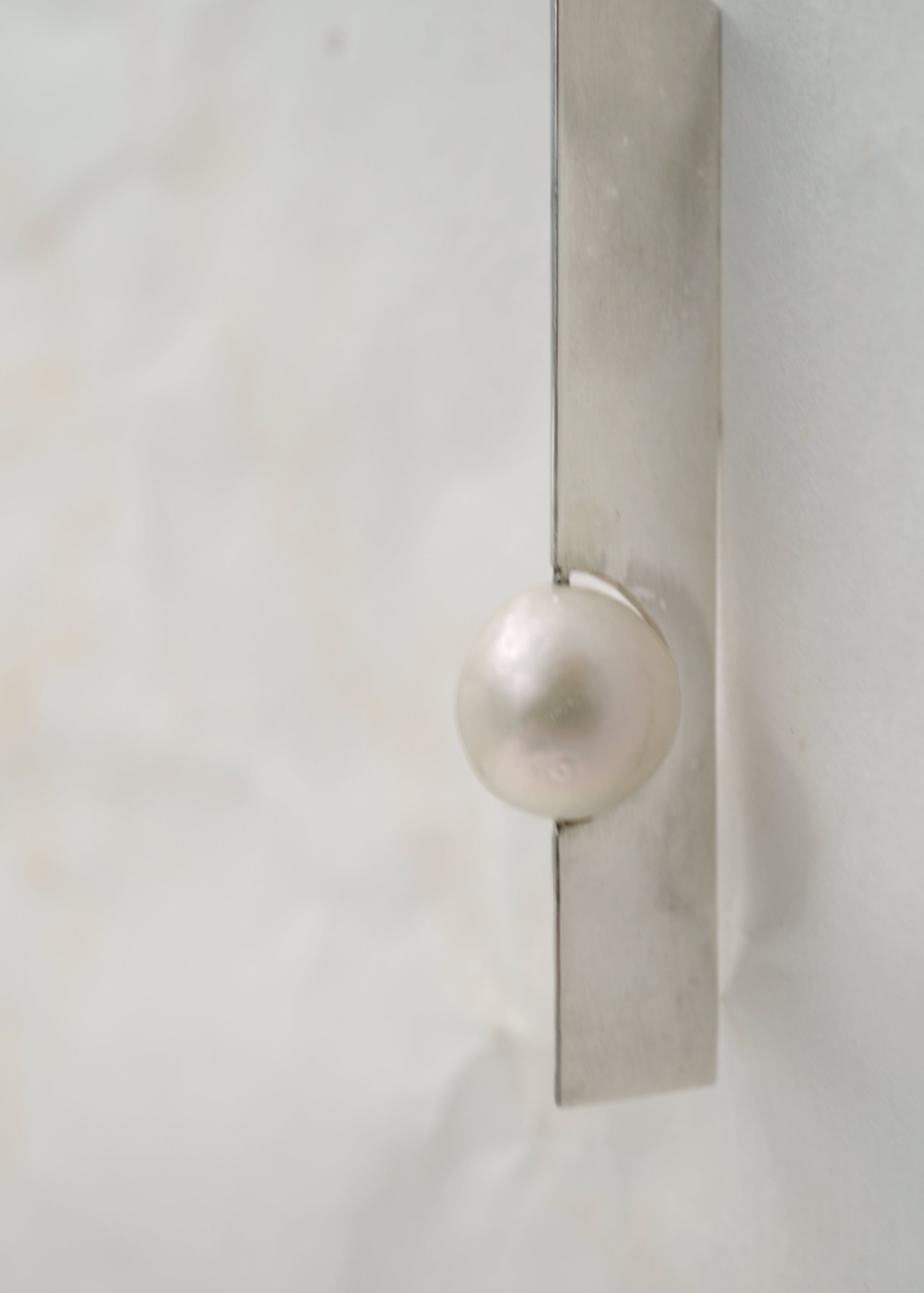 Silver & Pearl Earring- Composition II