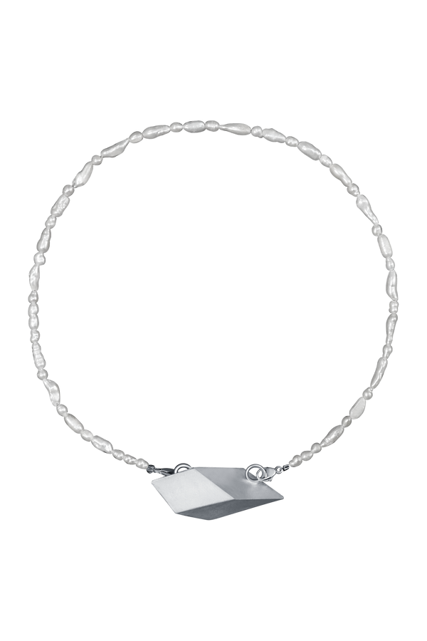 Pearl Necklace & Silver Pendant- Anna Necklace III