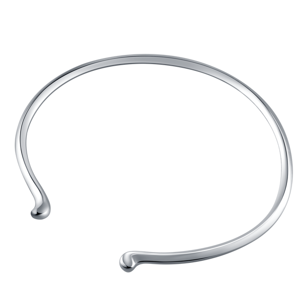 Silver Bangle- Lotus
