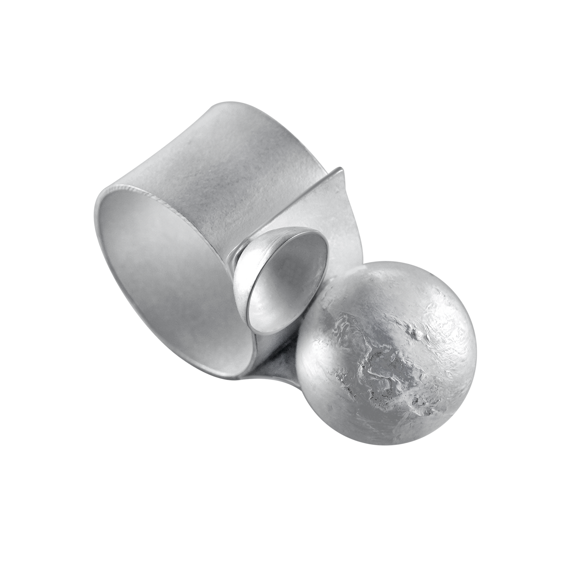 Matte Silver Statement Ring- Xuan Ring III Composition