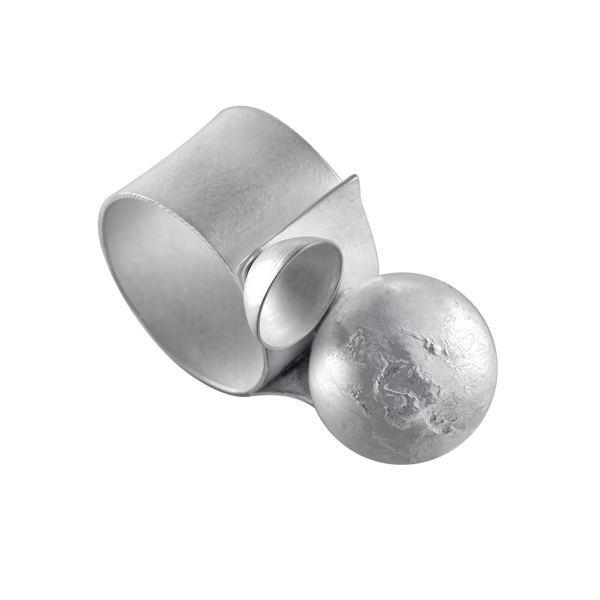 Matte Silver Statement Ring- Xuan Ring III Composition