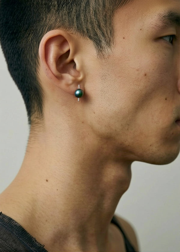 Silver & Pearl Earring- Composition III