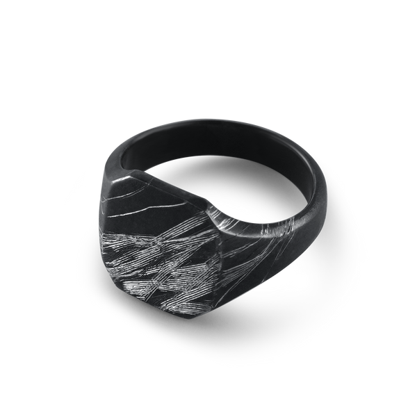 Black Silver Signet Ring - Signet I Silver Lining
